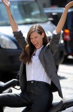 BIANCA BALTI on the Set of a OVS Commercial in Milan 05/29/2017