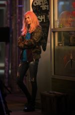 CARA DELEVINGNE on the Set if Life in a Year 05/10/2017