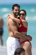 CARA SANTANA in Bikini and Jesse Metcalfe at a Beach in Miami 05/08/2017
