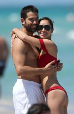 CARA SANTANA in Bikini and Jesse Metcalfe at a Beach in Miami 05/08/2017