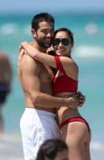 CARA SANTANA in Bikini and Jesse Metcalfe at a Beach in Miami 05/08/2017