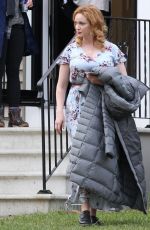 CHRISTINA HENDRICKS on the Set of The Burning Woman in Brockton 05/08/2017