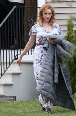 CHRISTINA HENDRICKS on the Set of The Burning Woman in Brockton 05/08/2017