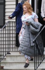 CHRISTINA HENDRICKS on the Set of The Burning Woman in Brockton 05/08/2017