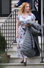 CHRISTINA HENDRICKS on the Set of The Burning Woman in Brockton 05/08/2017