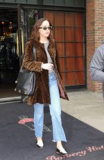 DAKOTA JOHNSON Leaves Her Hotel in New York 05/01/2017