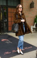 DAKOTA JOHNSON Leaves Her Hotel in New York 05/01/2017