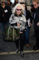 DEBBIE HARRY Arrives at BBC Radio 2 Studios in London 05/05/2017