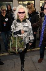 DEBBIE HARRY Arrives at BBC Radio 2 Studios in London 05/05/2017