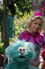 ELIZABETH BANKS in the Set of The Muppets in New York 05/16/2017