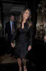 ELIZABETH HURLEY Out for Dinner at Scott