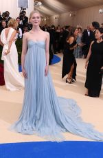 ELLE FANNING at 2017 MET Gala in New York 05/01/2017