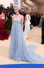 ELLE FANNING at 2017 MET Gala in New York 05/01/2017