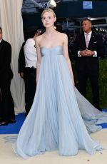 ELLE FANNING at 2017 MET Gala in New York 05/01/2017