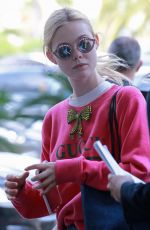 ELLE FANNING in Denim Skirt at Nice Airport 05/25/2017