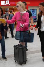 ELLE FANNING in Denim Skirt at Nice Airport 05/25/2017