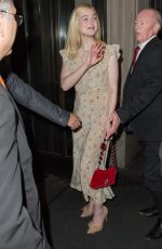 ELLE FANNING on Her Way to MET Gala in New York 05/01/2017