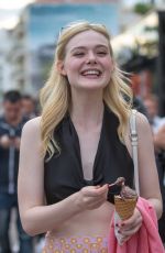 ELLE FANNING Out for Ice Cream at Croisette in Cannes 05/18/2017