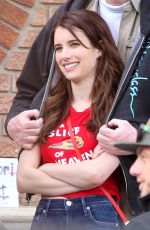 EMMA ROBERTS on the Set of Little Italy in Toronto 05/24/2017