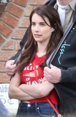 EMMA ROBERTS on the Set of Little Italy in Toronto 05/24/2017