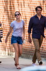 EMMA WATSON in Denim Shorts Out in New York 05/02/2017