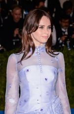 FELICITY JONES at 2017 MET Gala in New York 05/01/2017