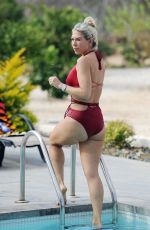 FRANKIE ESSEX in Swimsuit at Pool of Her Hotel in Portugal 05/28/2017