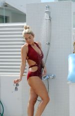 FRANKIE ESSEX in Swimsuit at Pool of Her Hotel in Portugal 05/28/2017