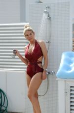 FRANKIE ESSEX in Swimsuit at Pool of Her Hotel in Portugal 05/28/2017