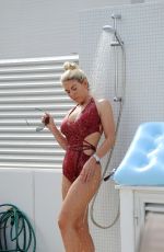 FRANKIE ESSEX in Swimsuit at Pool of Her Hotel in Portugal 05/28/2017