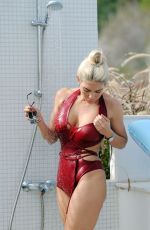 FRANKIE ESSEX in Swimsuit at Pool of Her Hotel in Portugal 05/28/2017