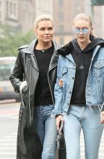 GIGI and YOLANDA HADID Out and About in New York 05/25/2017