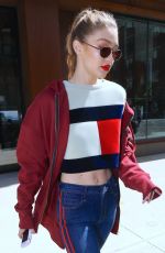 GIGI HADID in a Tommy Hilfiger Sweater Out in New York 05/12/2017