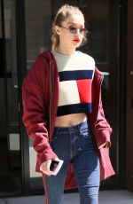 GIGI HADID in a Tommy Hilfiger Sweater Out in New York 05/12/2017