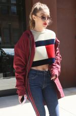 GIGI HADID in a Tommy Hilfiger Sweater Out in New York 05/12/2017