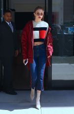 GIGI HADID in a Tommy Hilfiger Sweater Out in New York 05/12/2017
