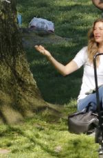 GISLE BUNDCHEN on the Set of an Advert in Central Park in New York 05/04/2017