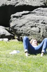 GISLE BUNDCHEN on the Set of an Advert in Central Park in New York 05/04/2017
