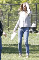 GISLE BUNDCHEN on the Set of an Advert in Central Park in New York 05/04/2017