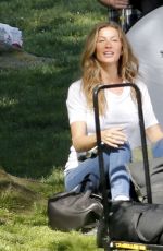 GISLE BUNDCHEN on the Set of an Advert in Central Park in New York 05/04/2017