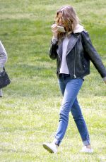 GISLE BUNDCHEN on the Set of an Advert in Central Park in New York 05/04/2017