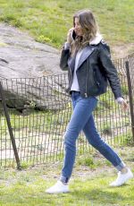 GISLE BUNDCHEN on the Set of an Advert in Central Park in New York 05/04/2017