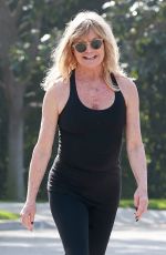 GOLDIE HAWN Out Jogging in Brentwood 05/14/2017