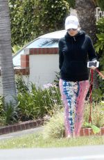 HEIDI MONTAG Walks Her Dog Out in Brentwood 05/29/2017