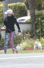 HEIDI MONTAG Walks Her Dog Out in Brentwood 05/29/2017
