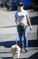 HEIDI MONTAG Walks Her Dog Out in Los Angeles 05/13/2017