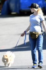 HEIDI MONTAG Walks Her Dog Out in Los Angeles 05/13/2017