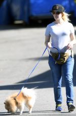 HEIDI MONTAG Walks Her Dog Out in Los Angeles 05/13/2017