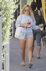 HILARY DUFF in Denim Shorts Out in Beverly Hills 05/22/2017