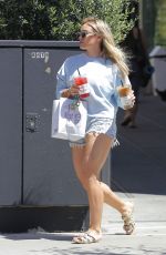 HILARY DUFF in Denim Shorts Out in Beverly Hills 05/22/2017
